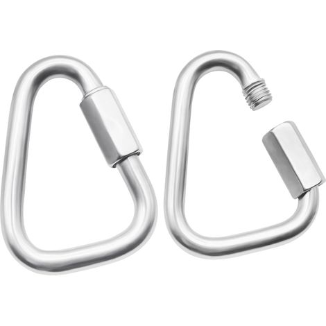 2er-set Robuste Schnellkarabiner M10 Aus Edelstahl Mit Dreieckigen Verbindungsstücken Und Schraubhaken