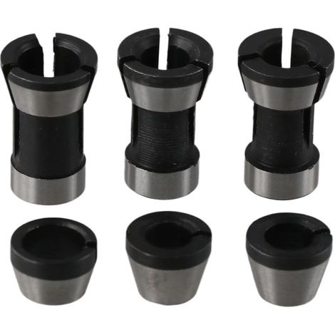 6 Mm 1/4" 8 Mm Spannzangen-adapter Aus Stahl, Spannzangenadapter Für Bündigfräser, 6er-set