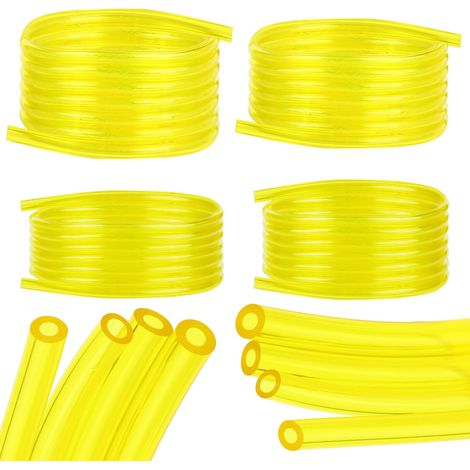 4 Stück Kraftstoffschläuche, 1,5 M Transparenter Gelber Ölschlauch (2 X 3,5 Mm, 2,5 X 5 Mm, 3 X 5 Mm, 3 X 6 Mm), Für Rasenmäher, Pvc-ölschlauch