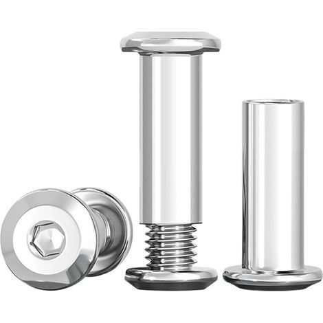 Satz Mit 10 Verbindungsschrauben M8 X 16 Mm - Aus Edelstahl A2 V2a - M8 Einschlagmutter - Für Möbel, Schränke, Holzplatten (10 Möbelschrauben, 10 Einschlagmuttern)