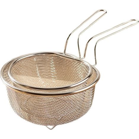 Edelstahlsieb, Versilbert, Durchmesser 18 Cm Und 21 Cm, Set Aus Zwei Küchen-nudellöffeln Mit Feinem Maschennetz