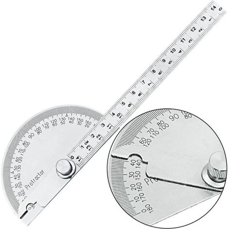 Edelstahl-winkelmesser 0-180° Winkelmessarm Mit 140 Mm Lineal, Universelles Winkelmesswerkzeug Für Ingenieure, Zum Zeichnen Und Malen