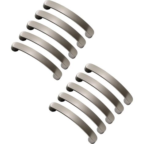 10er-set Möbelgriffe Küche Aus Gebürstetem Nickel, Schrankgriff, Schubladengriffe Küche Aluminium (lochabstand 128mm)