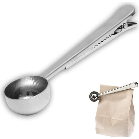 17,8 Cm Kaffeelöffel Mit Beutelklammer, Kaffeelöffel-messlöffel, Für Gemahlenen Kaffee Und Kaffeebohnen, Edelstahl