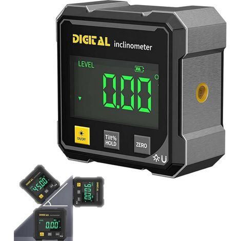 Magnetischer Digitaler Winkelmesser Mit 4 Seiten, Verbesserter Digitaler Winkeldetektor, Beleuchteter Kubischer Neigungsmesser, Gehrungslehre Für Sägen