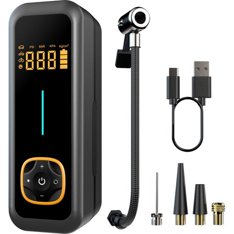 Digitaler Luftkompressor Für Autos, Orange, 1 Stück, 10.000 Mah, Hitzebeständig, Kompakt, Mini Und Tragbar