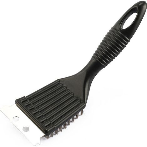 Brosse Grill Brosse À Gril, Reinigungsschaber, Bbq-reinigungsbürste, Schaber, Borsten Aus Edelstahl - Schwarz