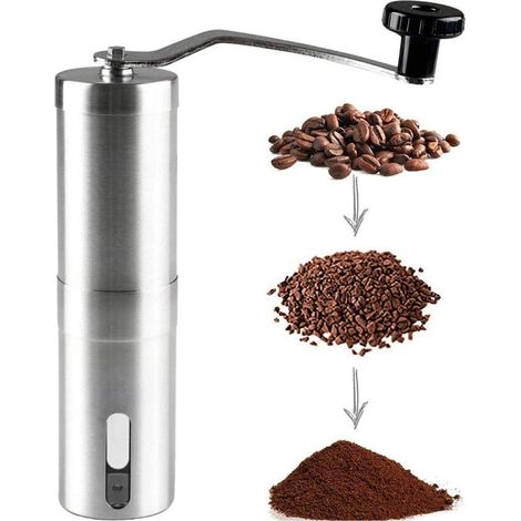 Manuelle Kaffeemühle (verstellbar) Kaffeemühle Aus Edelstahl, Tragbare Keramik-kaffeemühle, Plastikfrei Verpackt