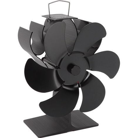 Ökologischer Ofenventilator, 6-flügeliger Aluminiumlegierungs-brennholzofen-ventilator Mit Geringem Geräuschpegel, Automatischer Start, Windgeschwindigkeit Von 1400 U/min, Hitzebeständig