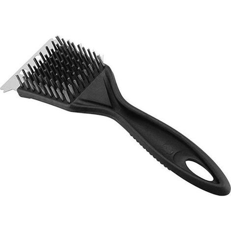 Grillreinigungsbürste, Schwarz, 20,5 Cm Lang, Stahlborstenbürste, Bürste Für Grillrost, Eisenbürste.