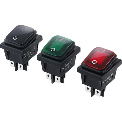 Schalter Für Lampe - 3 Stück Kippschalter Wasserdicht On/off Dpst 4-polig 2 Stellungen Kippschalter Mit Led-anzeige 16a 250v Ac Für Auto Lkw Motorrad Boot Kcd4--