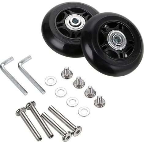 2er-set Ersatzrollen Für Koffer, 70 X 24 Mm, Reparaturkits Für Kofferrollen, Achsschlüssel Und -schrauben Für Trolleys, Inline-skate- Und Skateboard-rollen