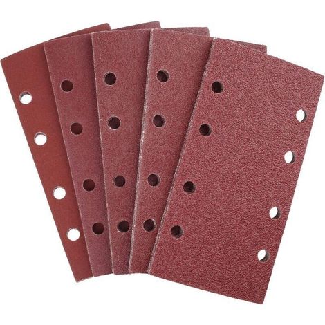 25 Schleifblätter Für Orbitalschleifer, 93 X 185 Mm, 8 Löcher, Rechteckiges Schleifpapier Körnung 40/60/80/120/240, Aluminiumoxid, Ideal Zum Schleifen/polieren