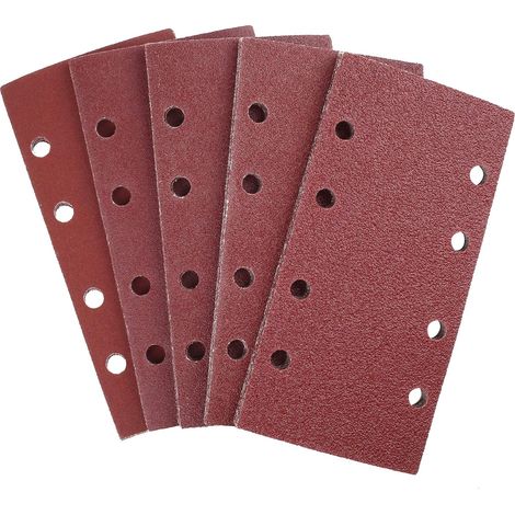 25 Stück Schleifblätter Für Orbitalschleifer, 93 X 185 Mm, 8 Löcher, Rechteckiges Schleifpapier Mit Körnung 40/60/80/120/240 Aus Aluminiumoxid, Ideal Zum Schleifen/polieren