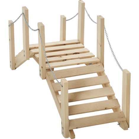 Gartenbrücke - Teichbrücke - Holzsteg - Gartendekoration Ca. 100l X 32b X 48h Cm - Tannenholz