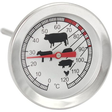 Edelstahl-bratenthermometer – Analoges Fleischthermometer Bis 120 °c – Grillthermometer – Fleischspieß