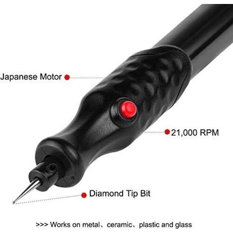 Elektrischer Gravurstift, Gravierwerkzeug, Tragbarer Gravurstift, Mini Kabelloser Gravurstift Mit Diamantspitze Für Schmuck, Metall, Glas, Stein, Kunststoff Und Holz