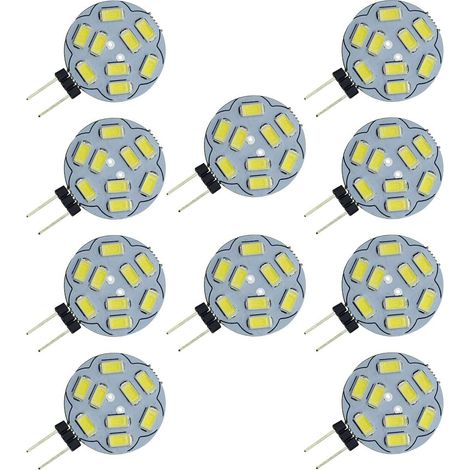 10er-pack G4 Led-glühbirnen, 9 Smd 5730, 12v Ac/dc, Mit Zweistiftsockel, Für Deckeneinbau, Led-ersatzlampe Ersetzt 20w Halogenlampe, Warmweiß 2700k [energieklasse
