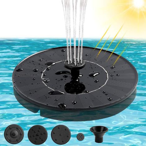 Solarbetriebener Außenbrunnen, 1,4 W, Mit 4 Verschiedenen Wasserstrahlen Durch 4 Düsen, Für Garten, Terrasse, Teich, Pool