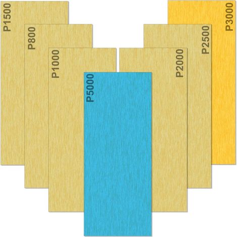 Papier De Verre 5000 3000 2500 2000 1500 1000 800 Korn Nass- Und Trockenschleifpapier, Zum Polieren Von Metall, Holz Und Autos, 35 Blatt 9 X 3,6 Zoll Pro Blatt - Rapanda