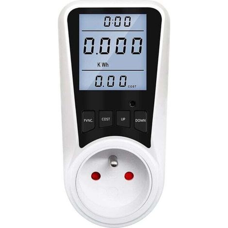 Stromzähler-steckdose Mit 7 Modi, Max. 3680 W, Energieverbrauchsmesser Wattmeter-steckdose, Stromzähler Mit Lcd-bildschirm Zur Energieeinsparung – Weiß