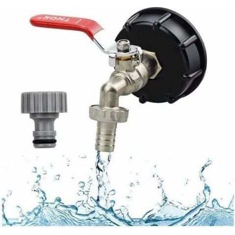 1000l Regenwasserspeicher-hahn Ibc-tank-adapter 1/2-zoll-gewindeanschluss Messing-pp-tankverschluss 60mm Grobgewinde Gartenschlauchanschluss