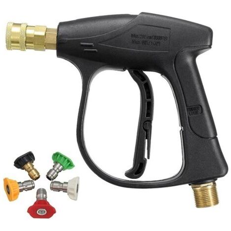 1/4 Zoll Direktanschluss, Kurze Pistole + 5-farben-düse, Hochdruckreiniger-wasserpistole Mit Reinem Kupferkern, Autowasch-wasserpistole
