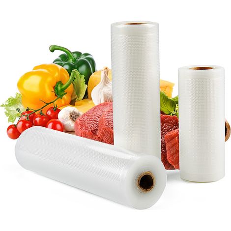 Vakuumierbeutel Für Lebensmittel: Bpa-freie Vakuumfolienrolle Für Vakuumiergeräte, 4 Rollen Lebensmittelfolie, Kunststoff-vakuumierbeutel, 20x500cm