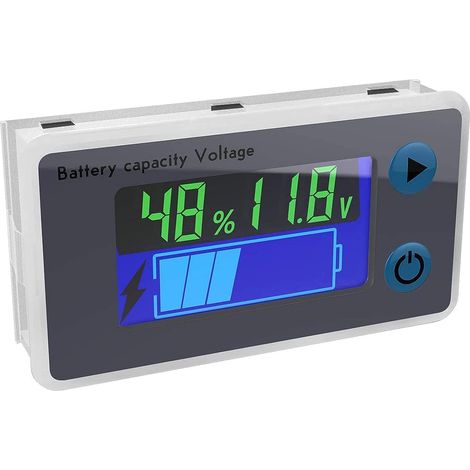 Multifunktions-voltmeter 10-100v Lcd Mit Batteriekapazitätsanzeige, Temperaturmonitor (12v)