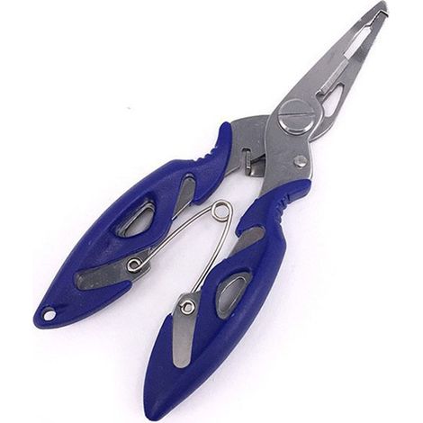 Multifunktionaler Angelschnur-schneider Aus Edelstahl, Blau, Mit Gebogener Spitze, Angelzange, Pe- Und Dyneema-schnurschneider, Angelwerkzeug.