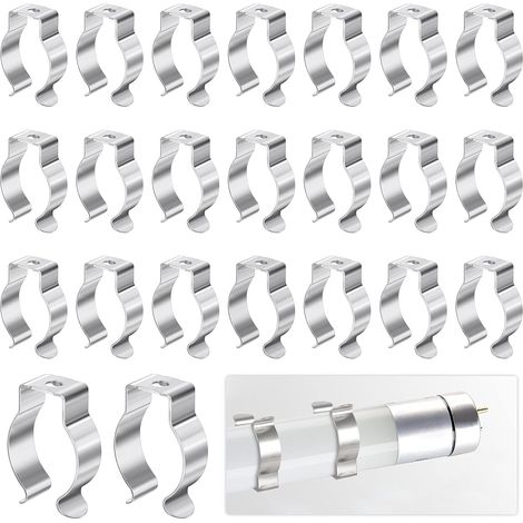 Befestigungsclip Für Lampe, 30 Stück Leuchtstoffröhren-halterung Zur Befestigung Der Röhre, T-röhre Geeignet Für T8-lampen Und U-förmige Lampenclips (silber)