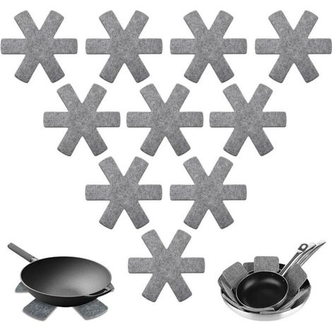 Schutz Für Töpfe Und Pfannen, 10-teiliges Filz-pfannenschutz-set, Hitzebeständig Und Rutschfest, Zum Schutz Von Pfannen Und Töpfen Vor Kratzern