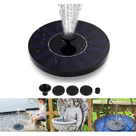 Solare Springbrunnen Für Den Außenbereich, 1,4 W Mit 4 Strahlmustern, Schwimmend Mit Solarpanel Für Garten, Vogeltränke Oder Teich.