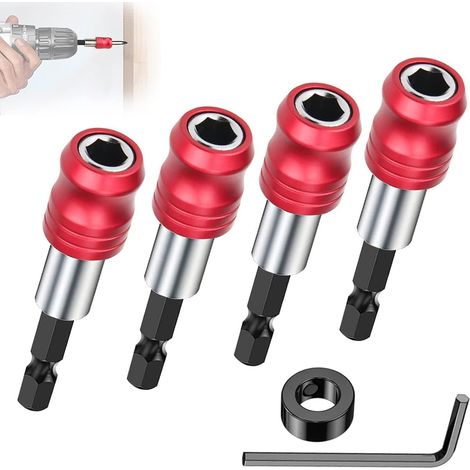 Magnetischer Bit-halter, 1/4" 60mm Bit-halter Für Schlagbohrschrauber, 4 Stück Hexagonale Magnet-bit-verlängerungen, Magnetische Schraubverlängerung, Sechskantige Verlängerungsstange