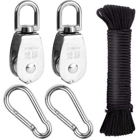Edelstahl-rollensatz 304, Einzelrolle M25, Heberolle, Seilrolle, Traglast 150 Kg