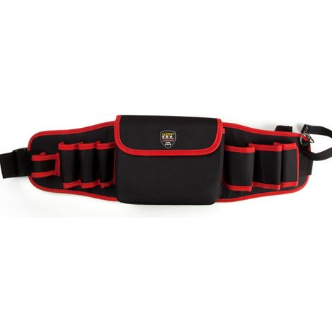 Robustes Werkzeugtasche Mit Verstellbarem Gürtel - Mehrere Taschen Und Werkzeughalter, Rot-schwarz