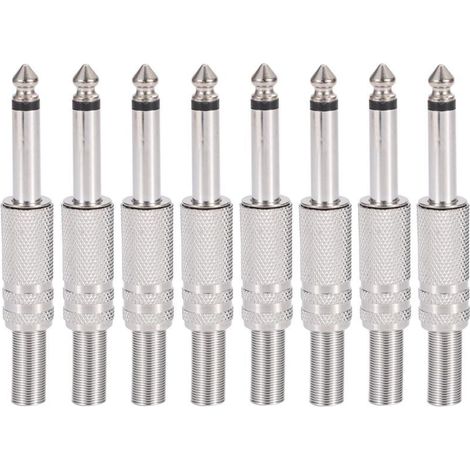 8 Stück 6,35 Mm Mono-klinkenstecker (1/4" Ts), Zum Anlöten An Lautsprecher-, Gitarren- Oder Mikrofonkabel