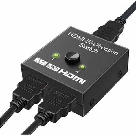 Bidirektionaler Hdmi-schalter Aus Aluminium Mit Unterstützung Für 4k Bei 60 Hz, Geeignet Für 1 Eingang Und 2 Ausgänge Oder 2 Eingänge Und 1 Ausgang. Unterstützt Auflösungen Von 4k, 3d Und 1080p, H