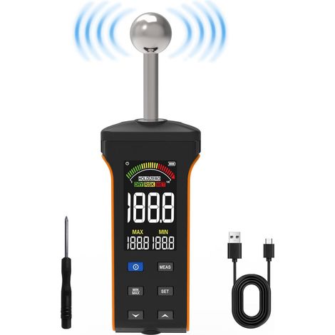Wiederaufladbarer Feuchtigkeitsmesser, Zerstörungsfreier Feuchtemesser Für Mauerwerk Mit Farbigem Lcd-display Und Akustischem Alarm Für Wände, Holz, Gips, Holzfeuchtigkeitsprüfer Mit Analysetiefe Von