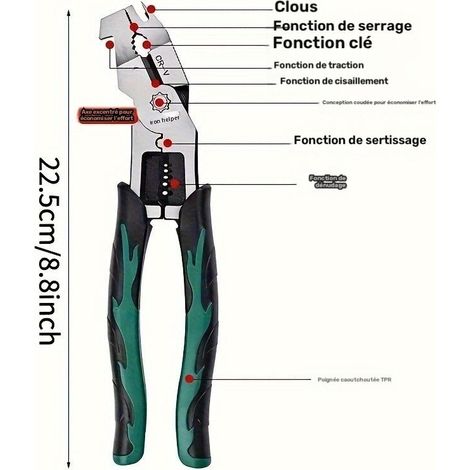 Pz-125 Robustes - Professionelles Elektrowerkzeug, Mechanik- Und Tischlerwerkzeug Mit Schneidbacken, Schraubenzieher Aus Vanadiumstahl