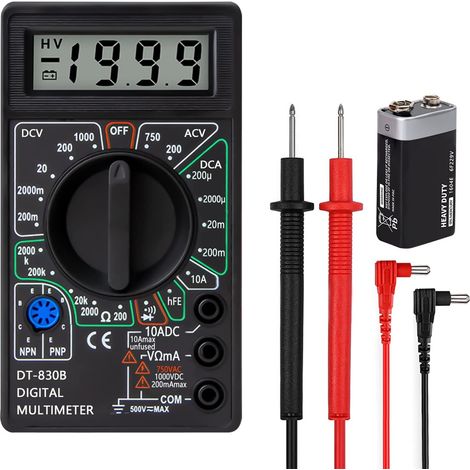Professionelles Digitales Multimeter, Polymeter Zur Messung Der Kontinuität, Voltmeter Amperemeter Ohmmeter Spannungstester Für Gleichspannung, Widerstand, Testkabel Und Mini-gehäuse