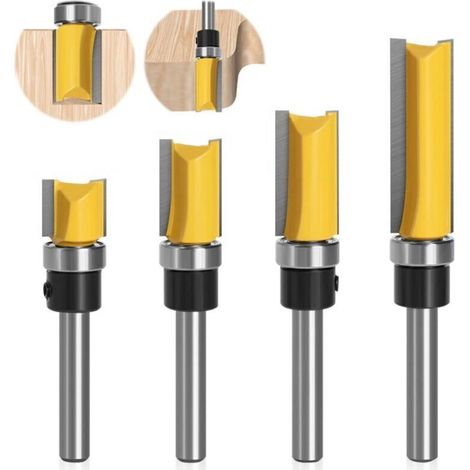 Satz Von 4 Fräsern Für Oberfräsen 8mm, Metallfräser Für Holz, Für Massivholz, Professionelles Schneidwerkzeug Für Spanplatten, Mdf Usw. (4)
