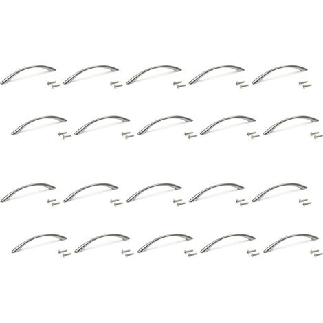 Satz Von 20 Möbelgriffen, L160mm, Lochabstand 128mm, Zamak, Satinnickel
