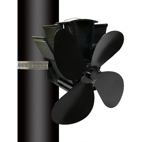 Ofenventilator Für Rauchabzug – 4 Feste Flügel Am Schornsteinrohr Montiert