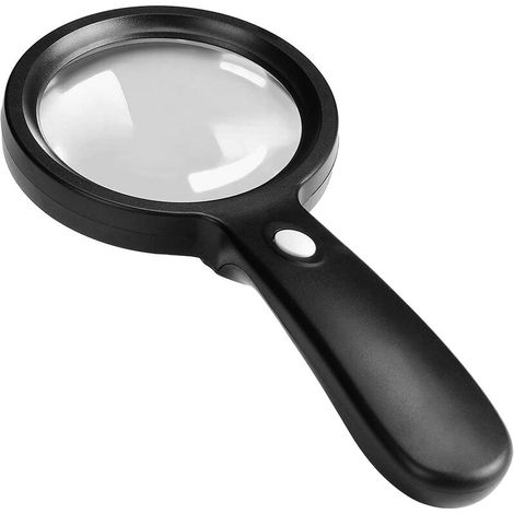 Loupe Mit 12 Leds, 10-fache Vergrößerung, Linsendurchmesser 85 Mm, Schwarz