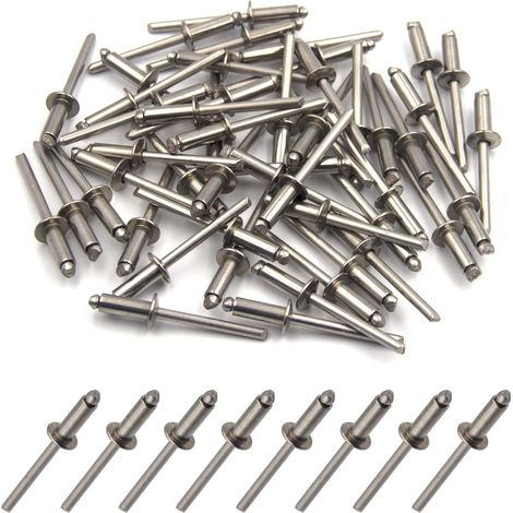 Satz Von 50 Blindnieten Aus Edelstahl 304 (4,8 Mm X 16 Mm)