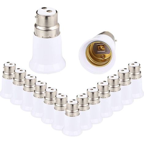 15 Stück Sockeladapter B22 Auf E27, Lampensockelumwandler, Glühbirnensockeladapter Für Led-glühbirnen Und Glühlampen - Rwglühbirnensockeladapter