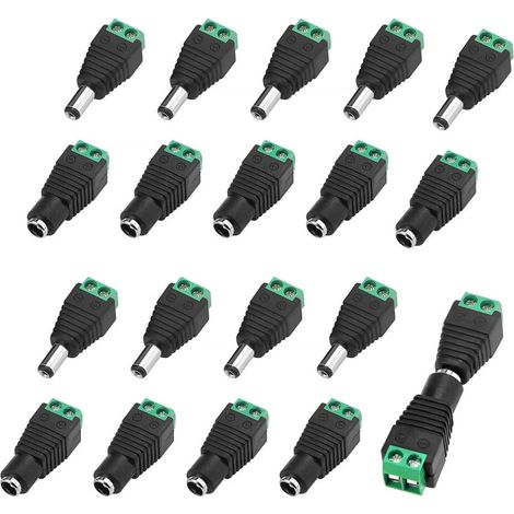 10 Paar 5,5 X 2,1 Mm 12v Dc Stromstecker, Männlich Und Weiblich, Stecker-buchse Adapter Mit Schraubklemmen