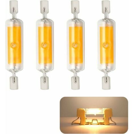 4 Stück R7s Led 78mm Dimmbare Glühbirnen, 10w 230v, Led-lampe Warmweiß 3000k, 800lm Cob Led-glühbirne, 360° Abstrahlwinkel, Entspricht 80w Halogenlampe [energieeffizienzklasse A+]