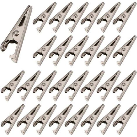 100 Stück Miniatur-krokodilklemmen 27mm Metall Nickel Feder Elektroniktest